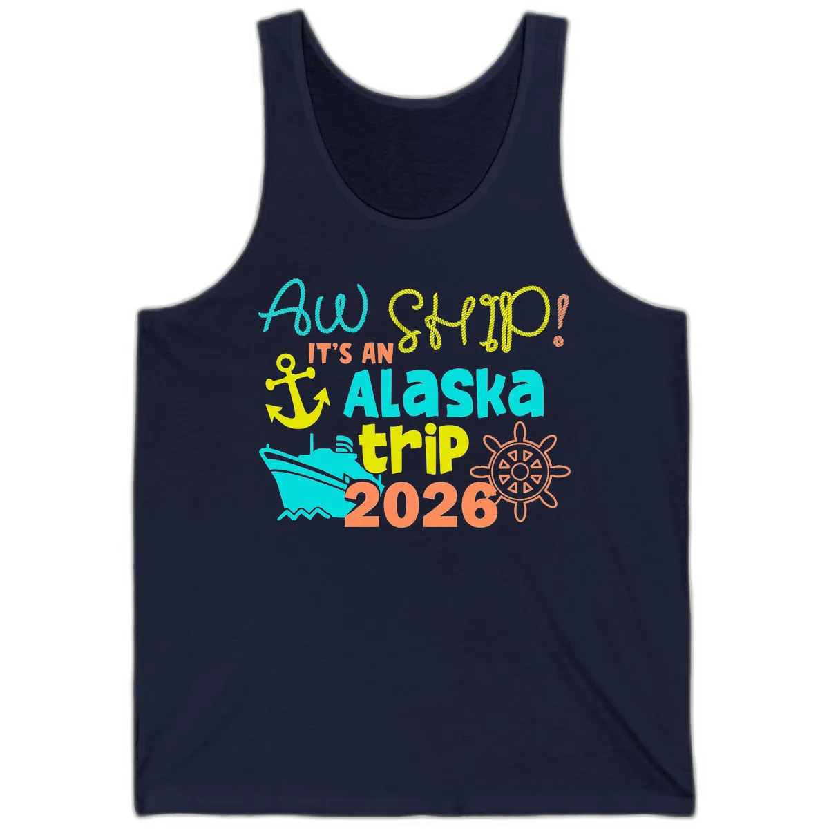 Ahoy It's An Alaska Trip 2026 Tank in Navy