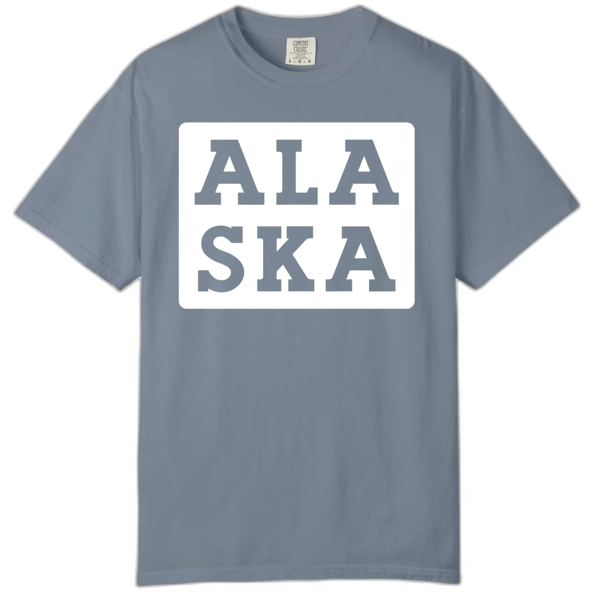Alaska Cruise Pun Lettering Design Comfort Color in Blue Jean
