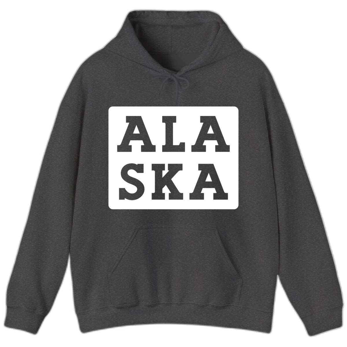 Alaska Cruise Pun Lettering Design Hoodie in Dark Heather