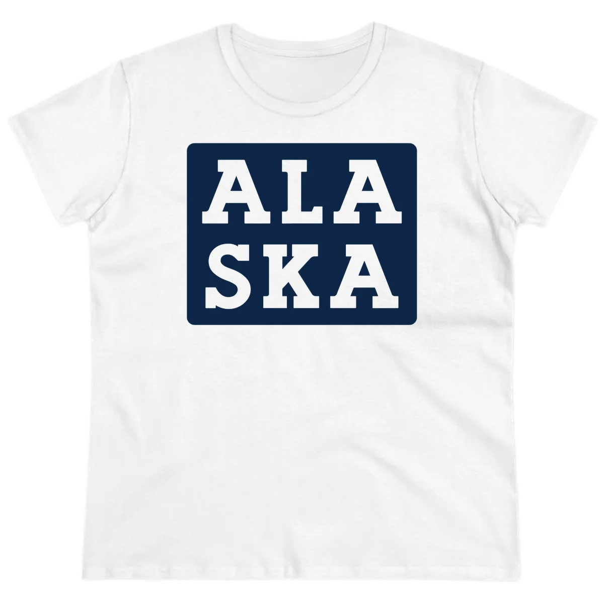Alaska Cruise Pun Lettering Design Ladies Tee in White