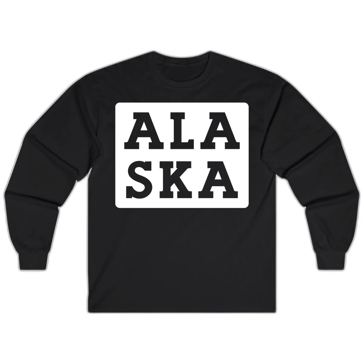 Alaska Cruise Pun Lettering Design Long Sleeve in Black