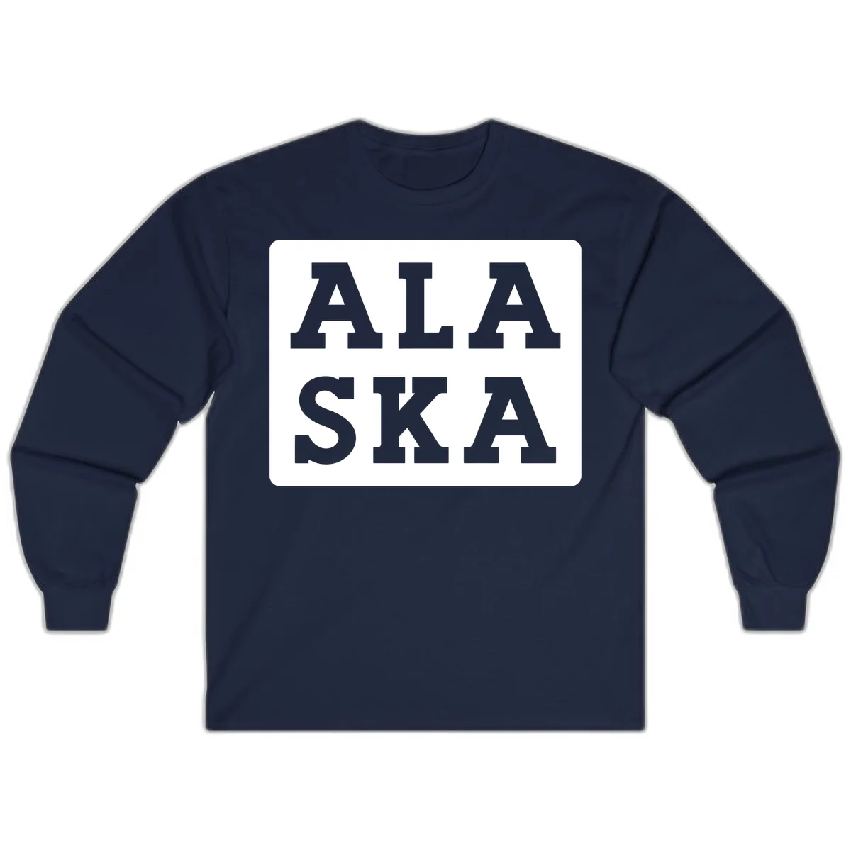 Alaska Cruise Pun Lettering Design Long Sleeve in Navy