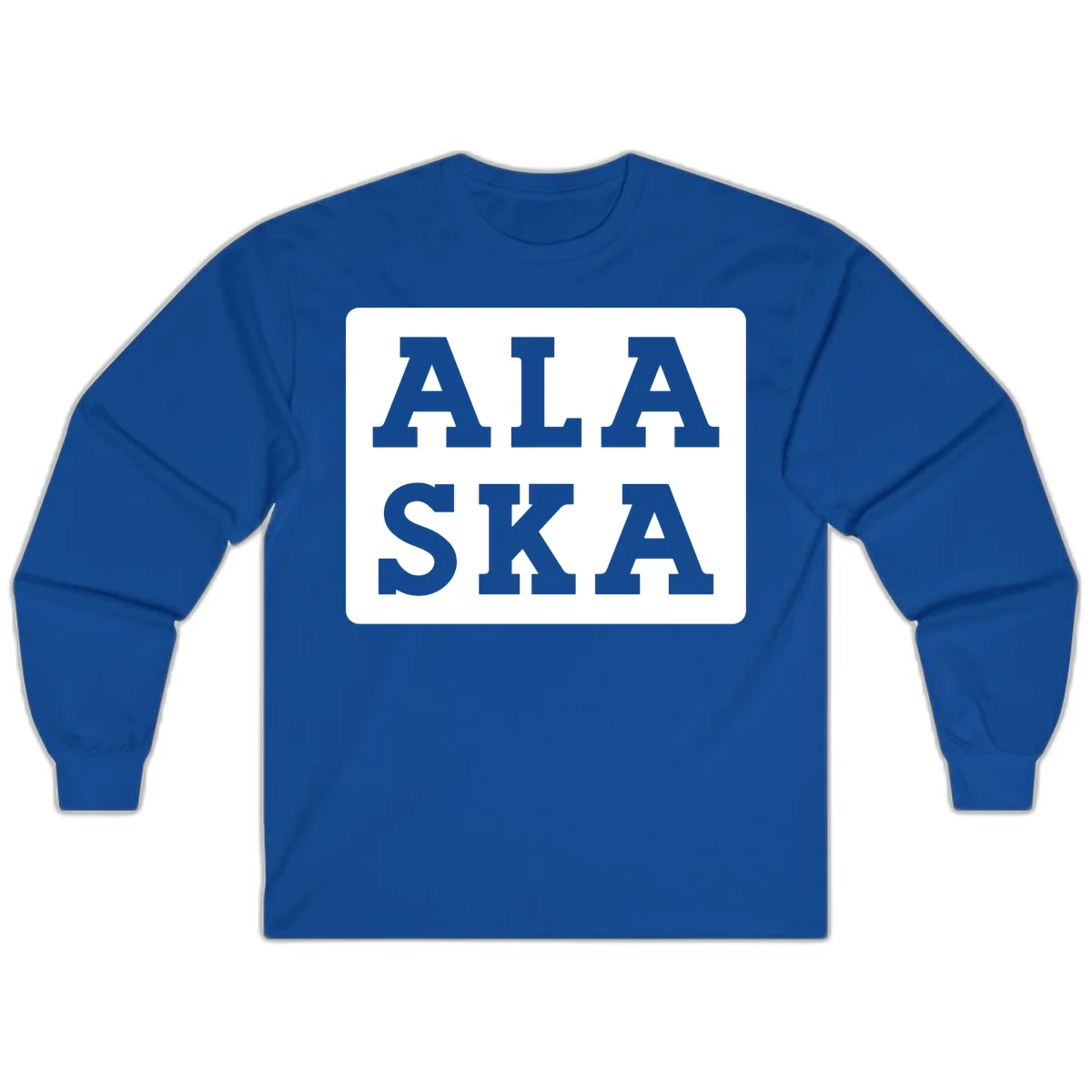 Alaska Cruise Pun Lettering Design Long Sleeve in Royal