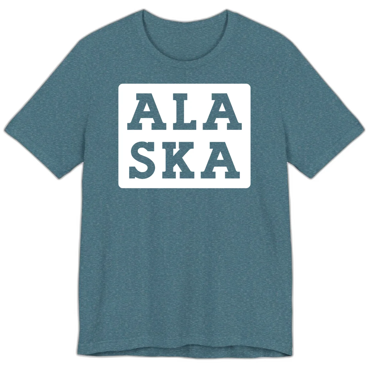 Alaska Cruise Pun Lettering Design Premium Tee in Heather Deep Teal