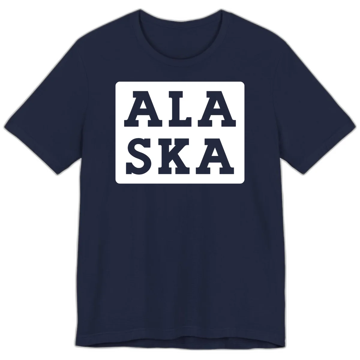 Alaska Cruise Pun Lettering Design Premium Tee in Navy