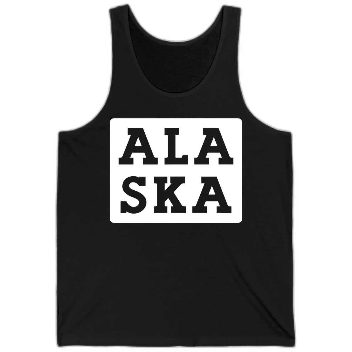 Alaska Cruise Pun Lettering Design Tank in Black