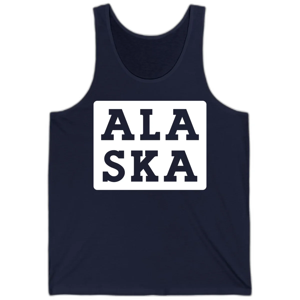 Alaska Cruise Pun Lettering Design Tank in Navy