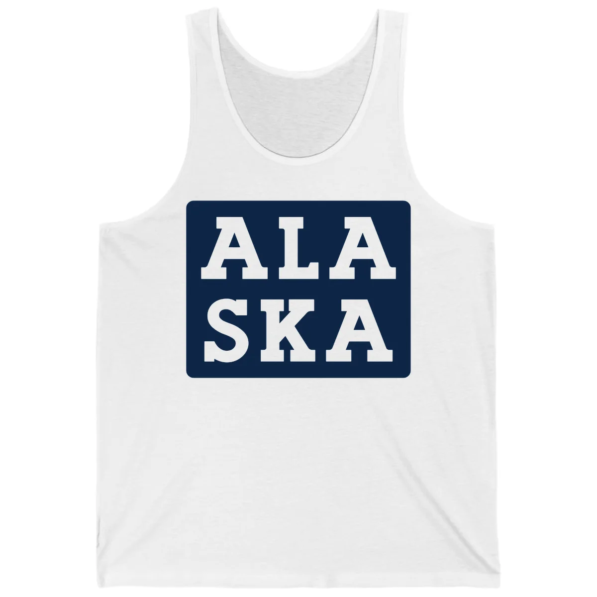 Alaska Cruise Pun Lettering Design Tank in White