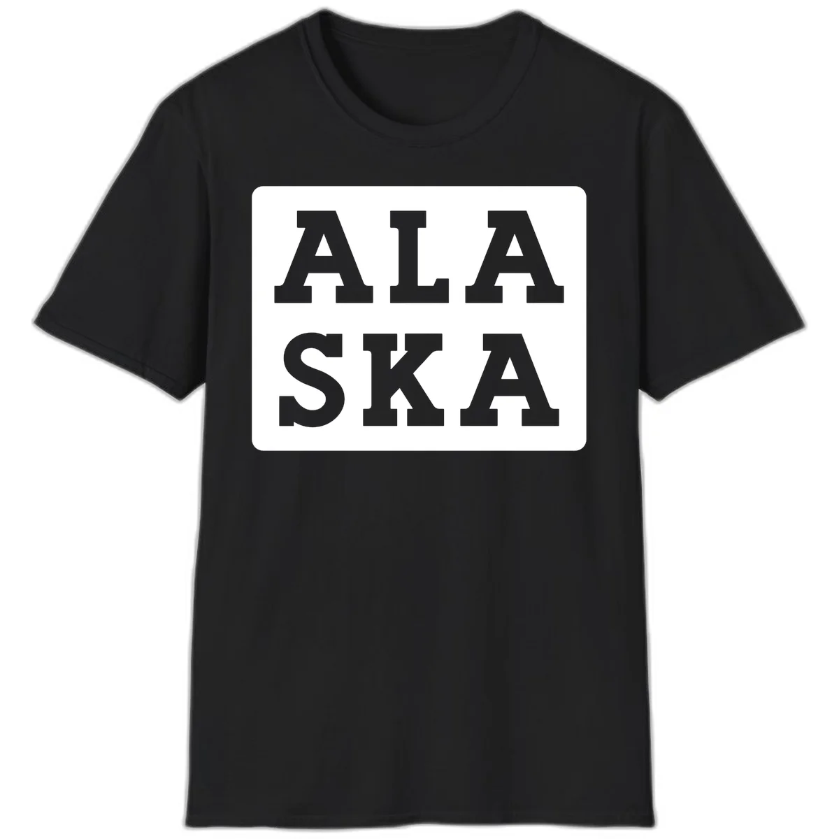 Alaska Cruise Pun Lettering Design T-Shirt in Black