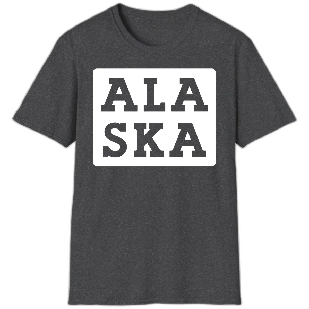 Alaska Cruise Pun Lettering Design T-Shirt in Dark Heather
