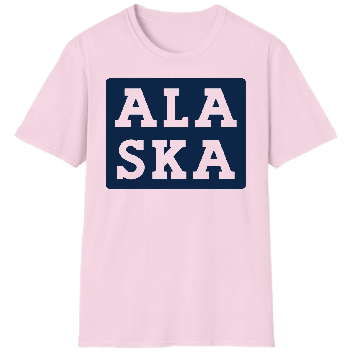 Alaska Cruise Pun Lettering Design T-Shirt in Light Pink