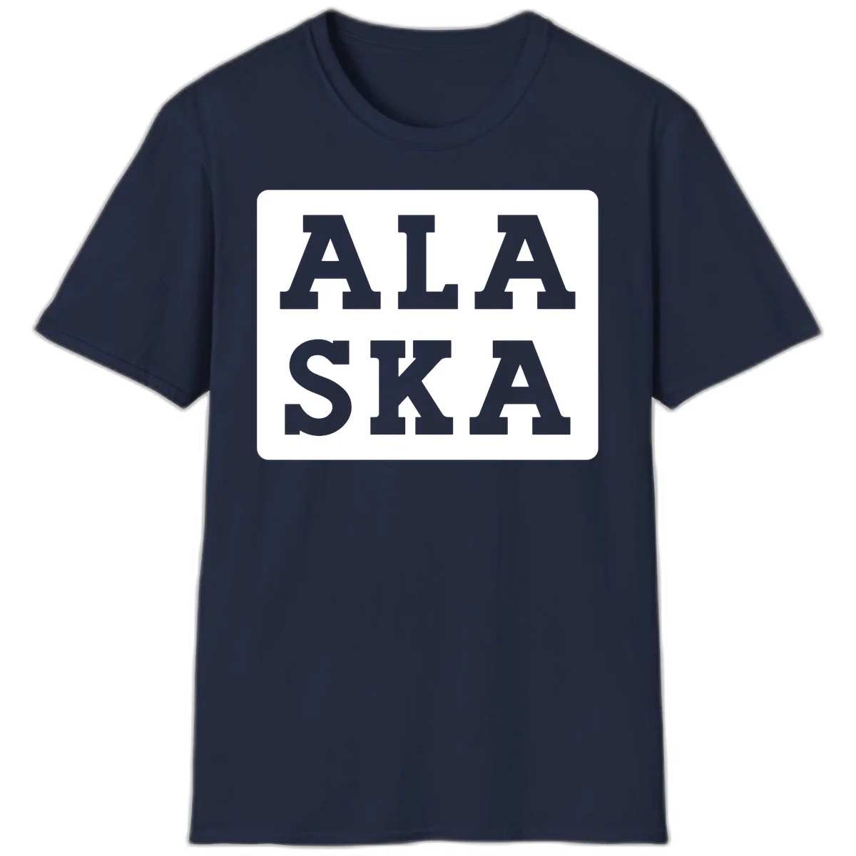 Alaska Cruise Pun Lettering Design T-Shirt in Navy