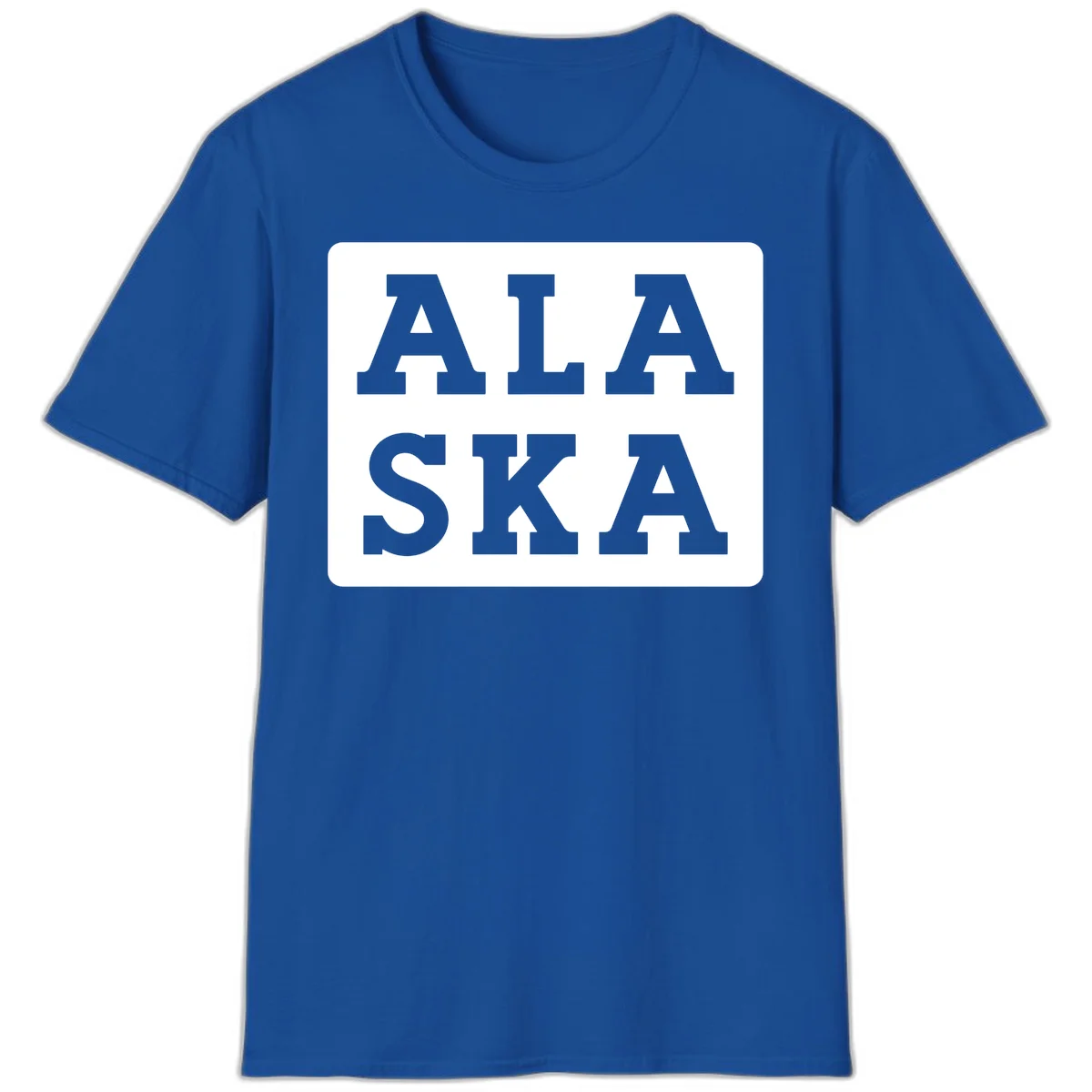 Alaska Cruise Pun Lettering Design T-Shirt in Royal