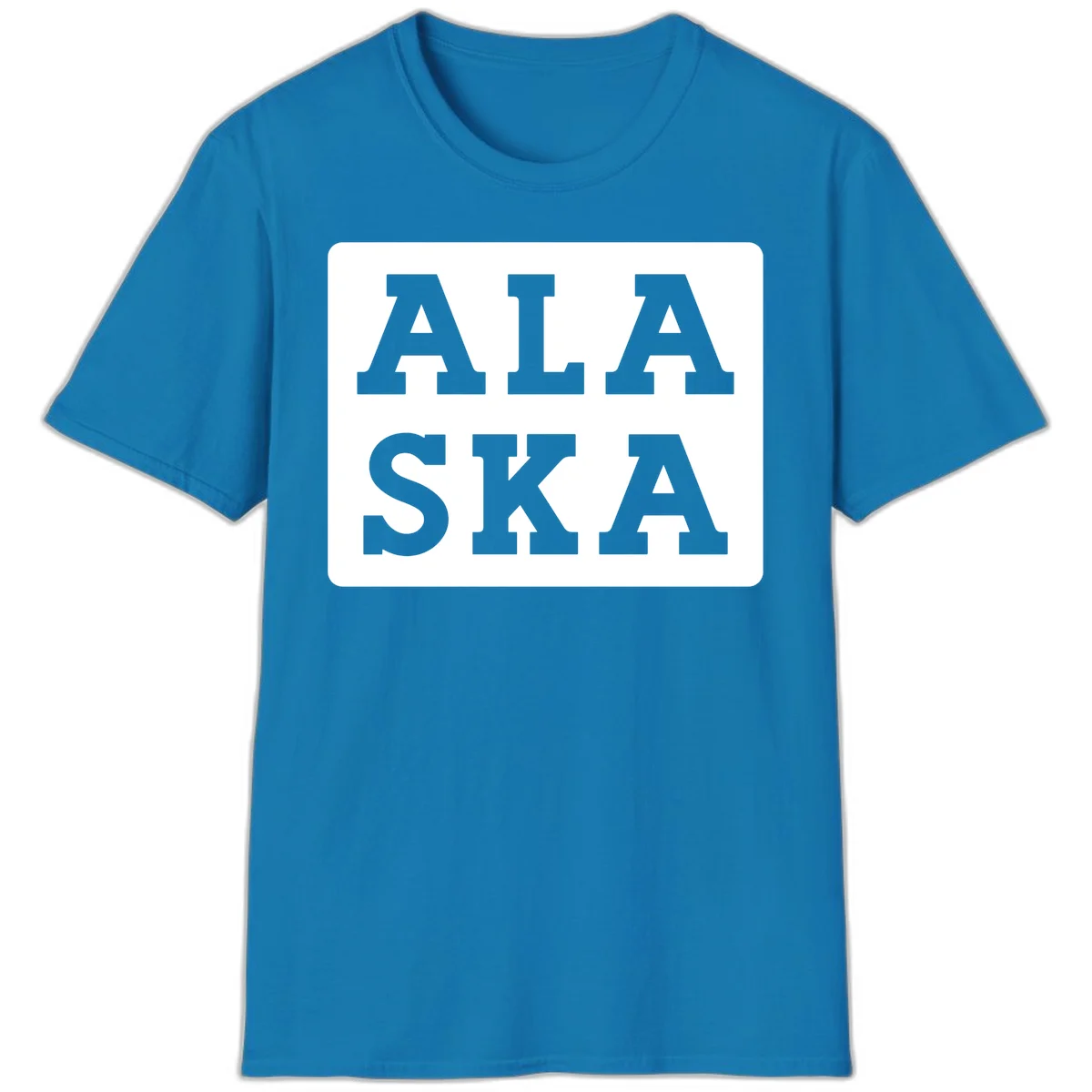 Alaska Cruise Pun Lettering Design T-Shirt in Sapphire