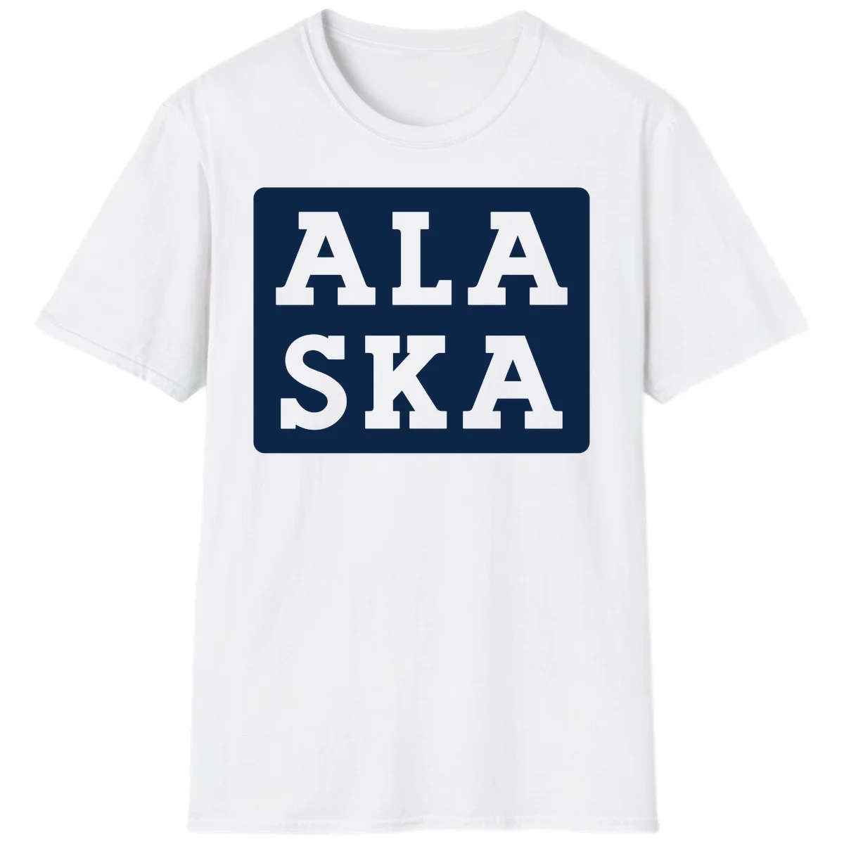 Alaska Cruise Pun Lettering Design T-Shirt in White