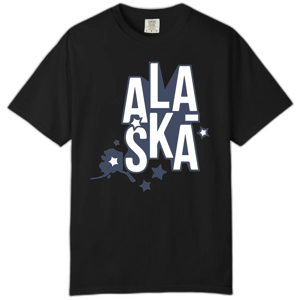 Alaska Bound Adventure Typography Comfort Color in Black
