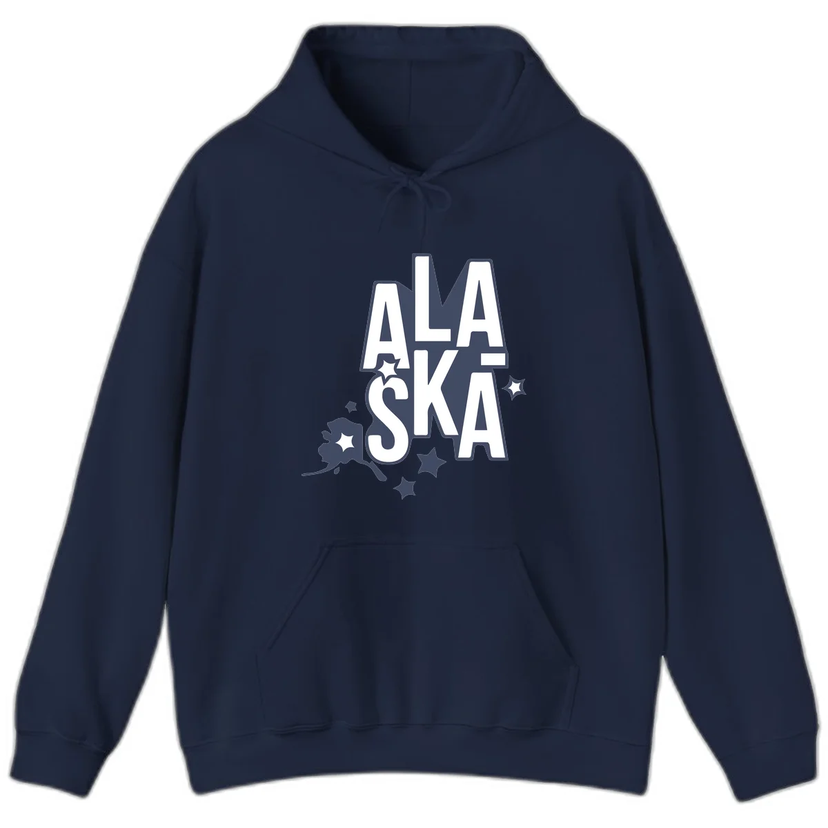 Alaska Bound Adventure Typography Hoodie in Navy