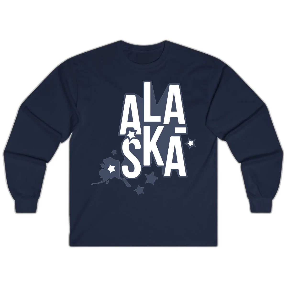 Alaska Bound Adventure Typography Long Sleeve in Navy