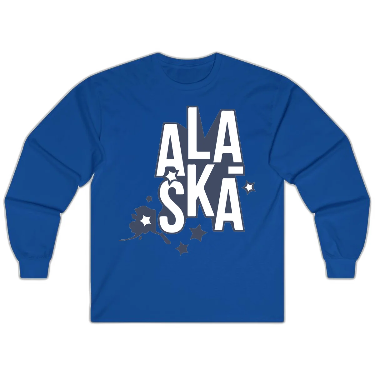 Alaska Bound Adventure Typography Long Sleeve in Royal