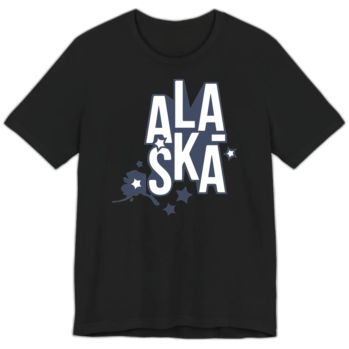 Alaska Bound Adventure Typography Premium Tee in Black