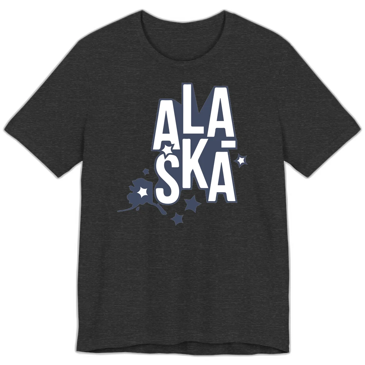 Alaska Bound Adventure Typography Premium Tee in Dark Grey Heather