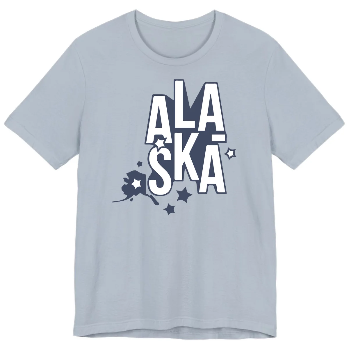 Alaska Bound Adventure Typography Premium Tee in Light Blue