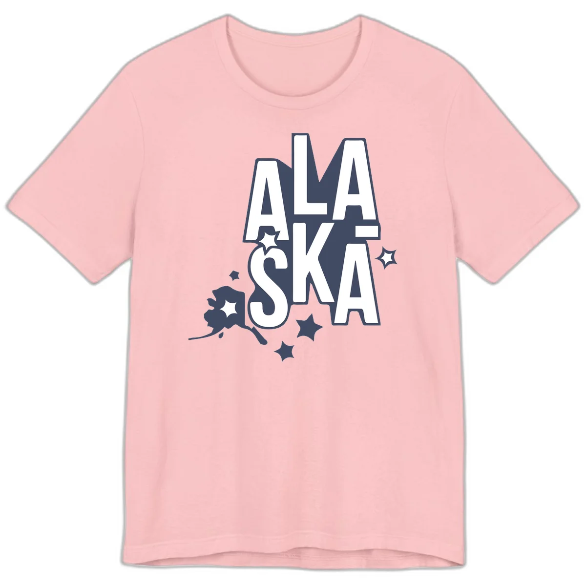 Alaska Bound Adventure Typography Premium Tee in Pink