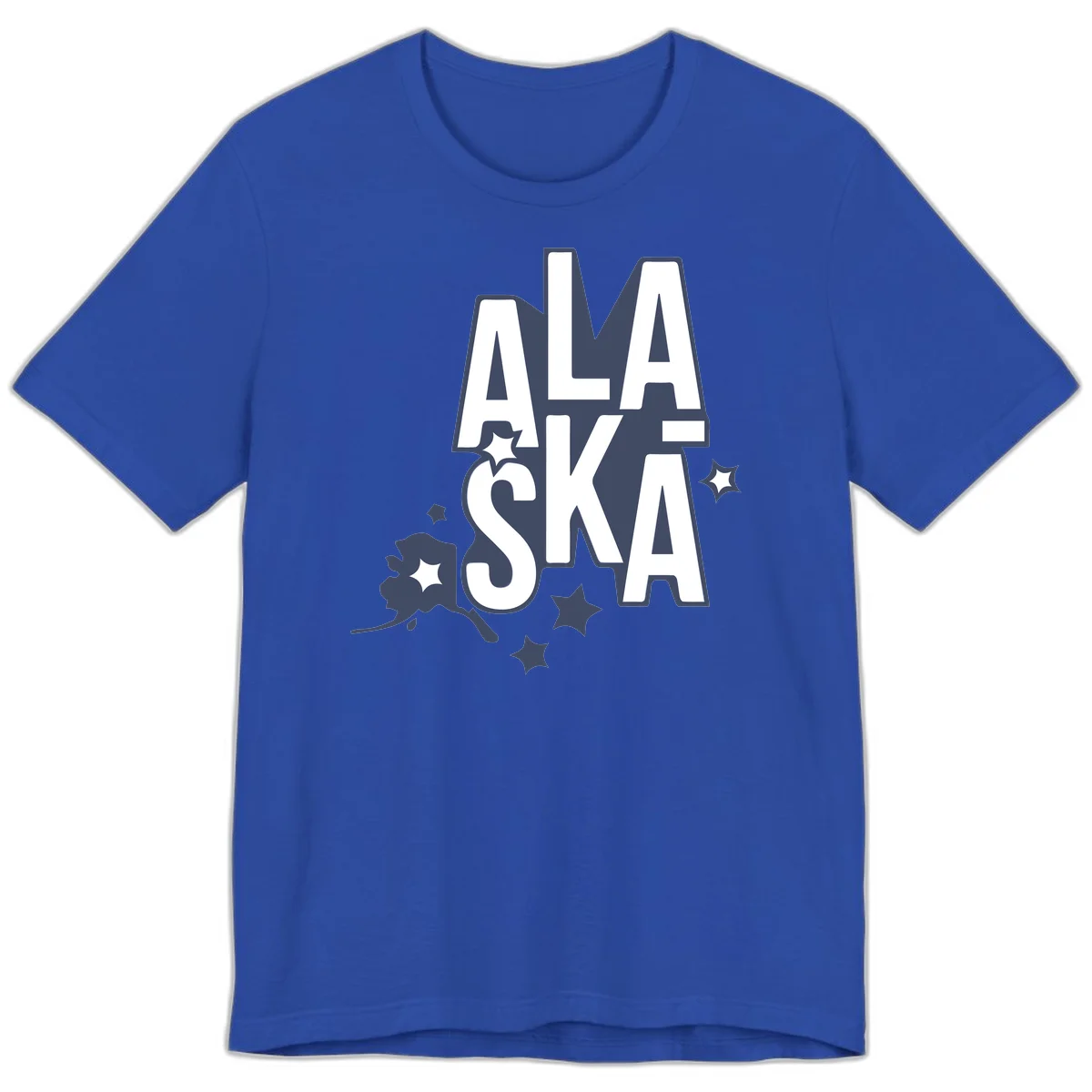 Alaska Bound Adventure Typography Premium Tee in True Royal