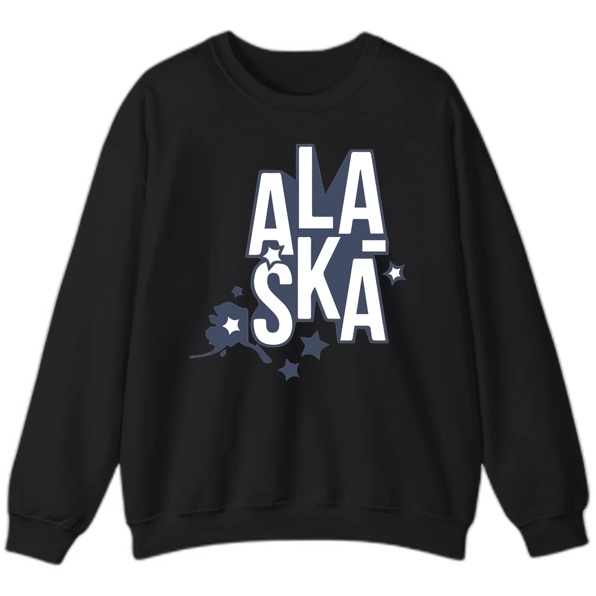 Alaska Bound Adventure Typography Sweatshirt in Black