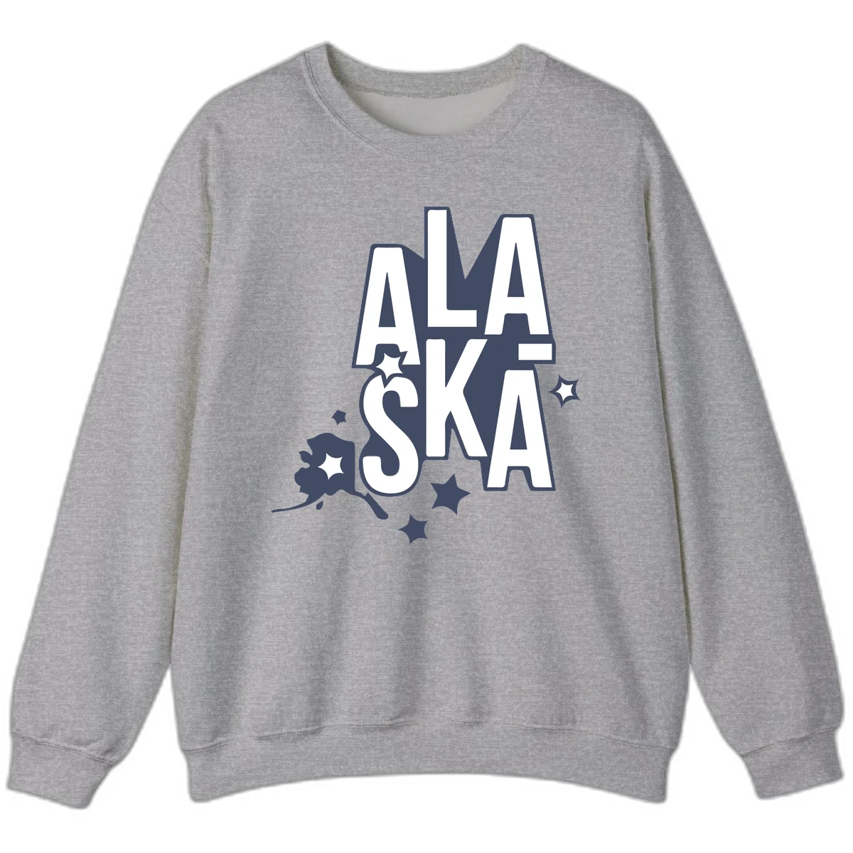 Alaska Bound Adventure Typography Sweatshirt in Sport Grey