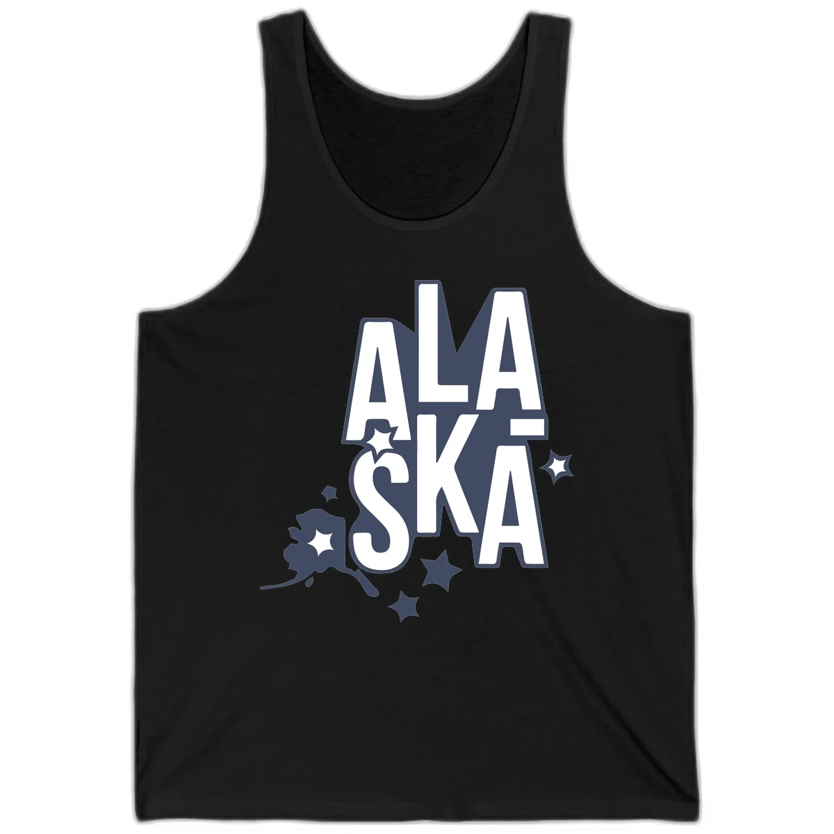 Alaska Bound Adventure Typography Tank in Black