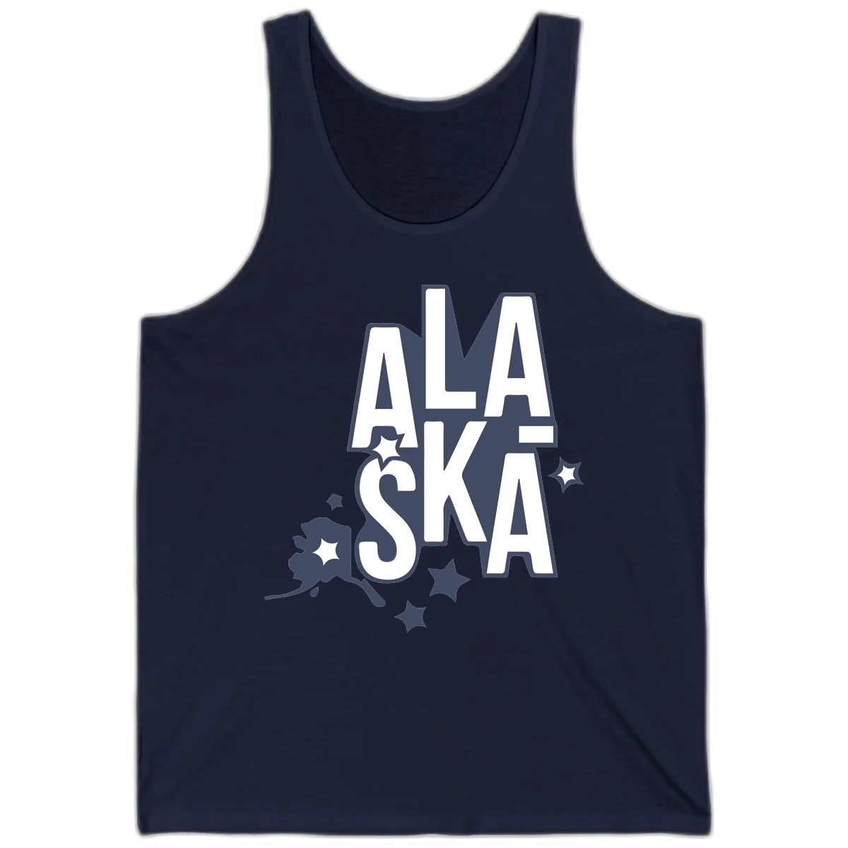 Alaska Bound Adventure Typography Tank in Navy