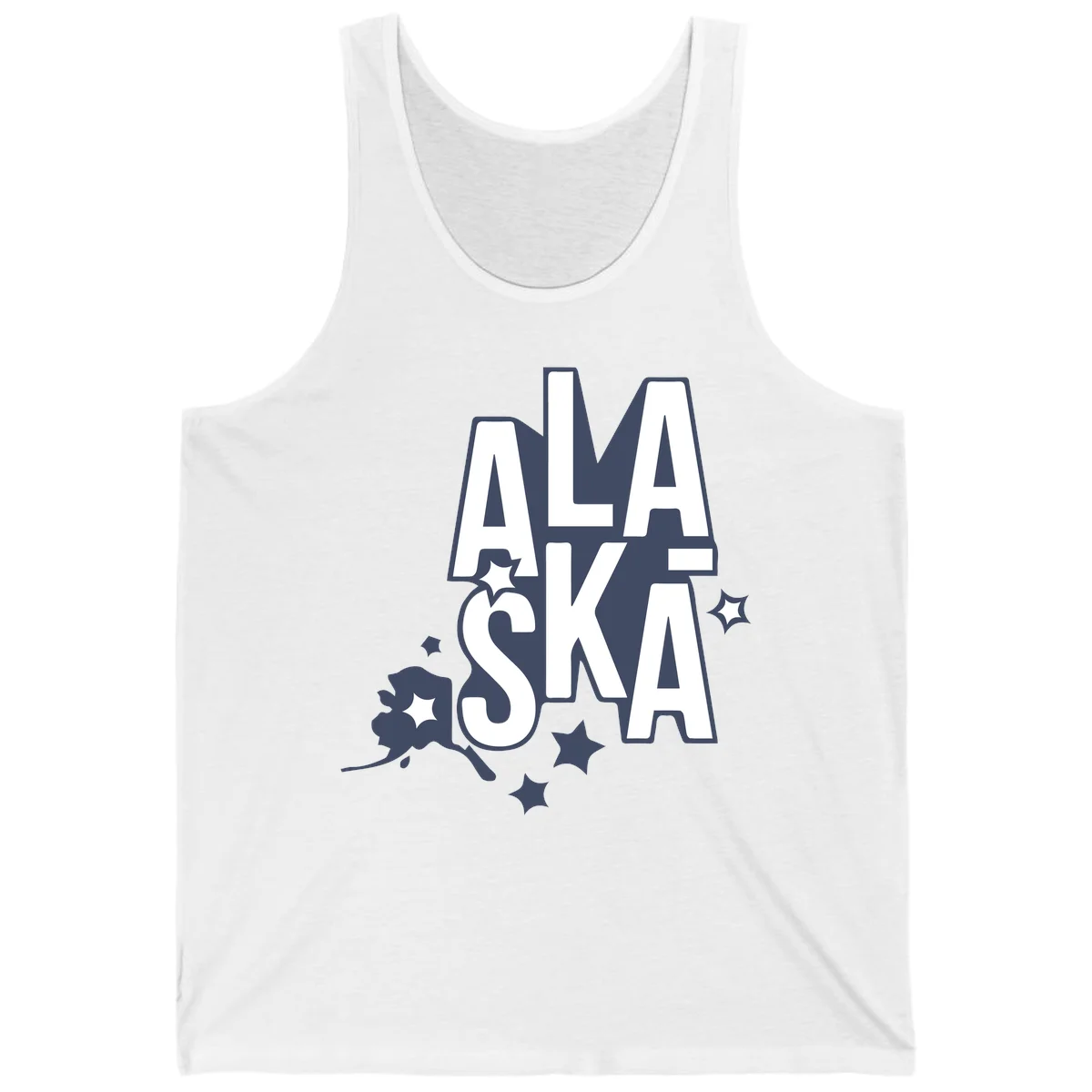 Alaska Bound Adventure Typography Tank in White