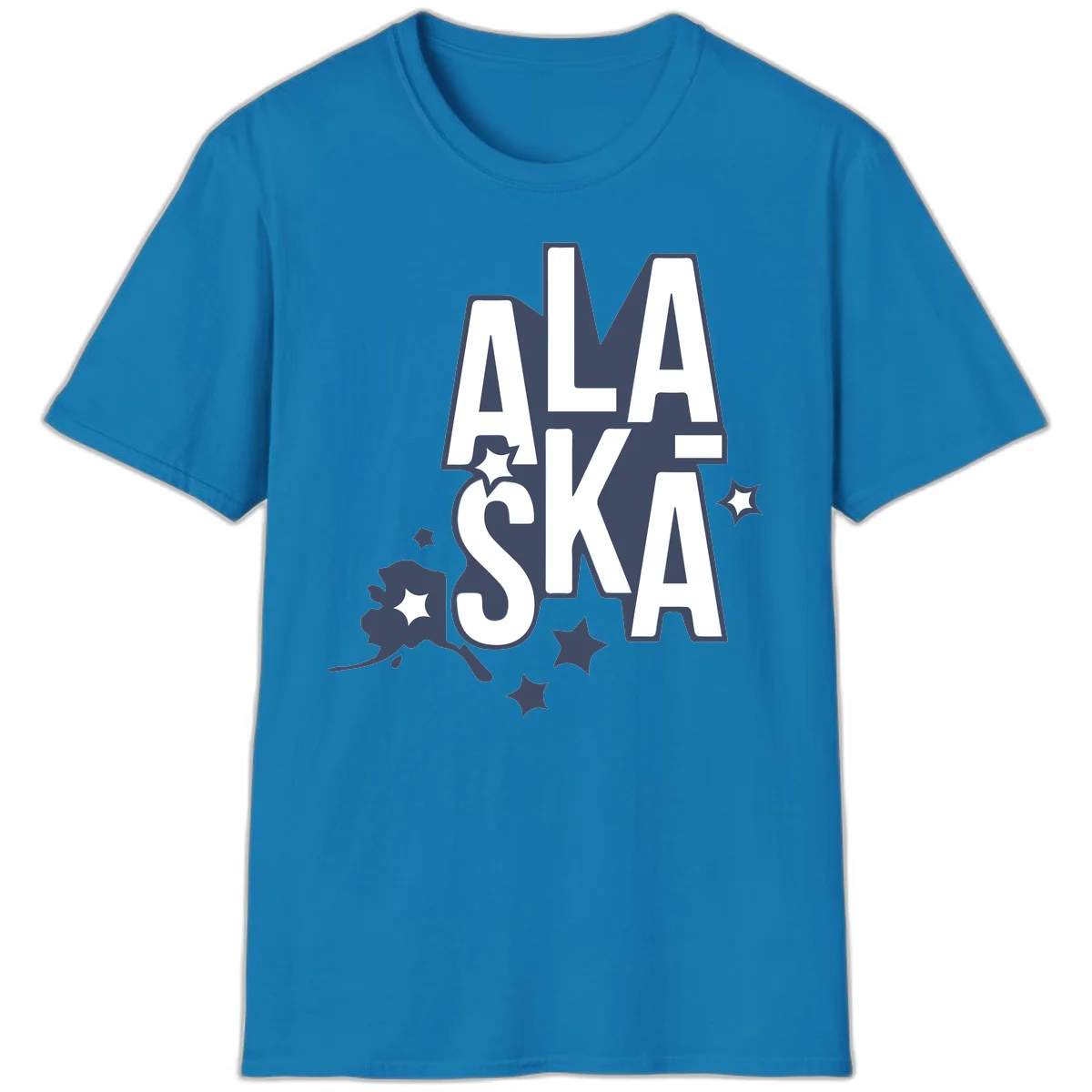 Alaska Bound Adventure Typography T-Shirt in Sapphire