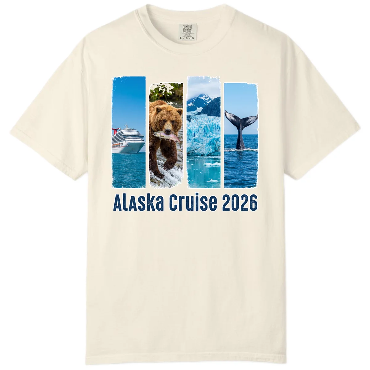Alaska Cruise 2026 Adventure Panels Comfort Color Tee in Ivory