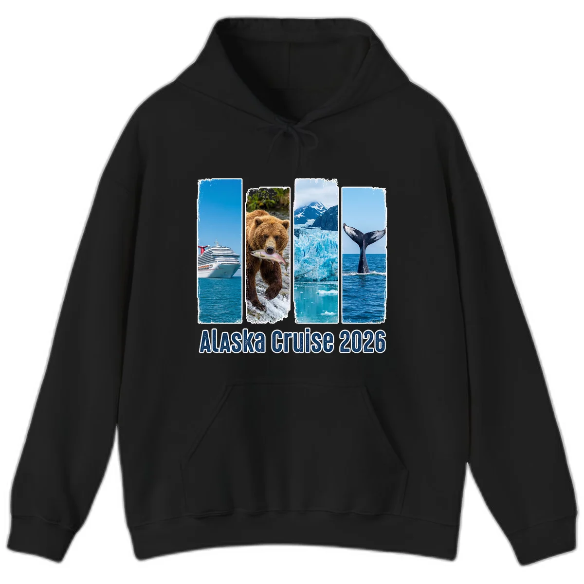 Alaska Cruise 2026 Adventure Panels Hoodie in Black