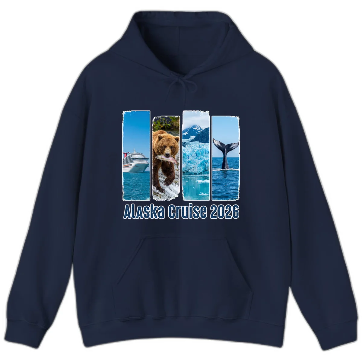 Alaska Cruise 2026 Adventure Panels Hoodie in Navy