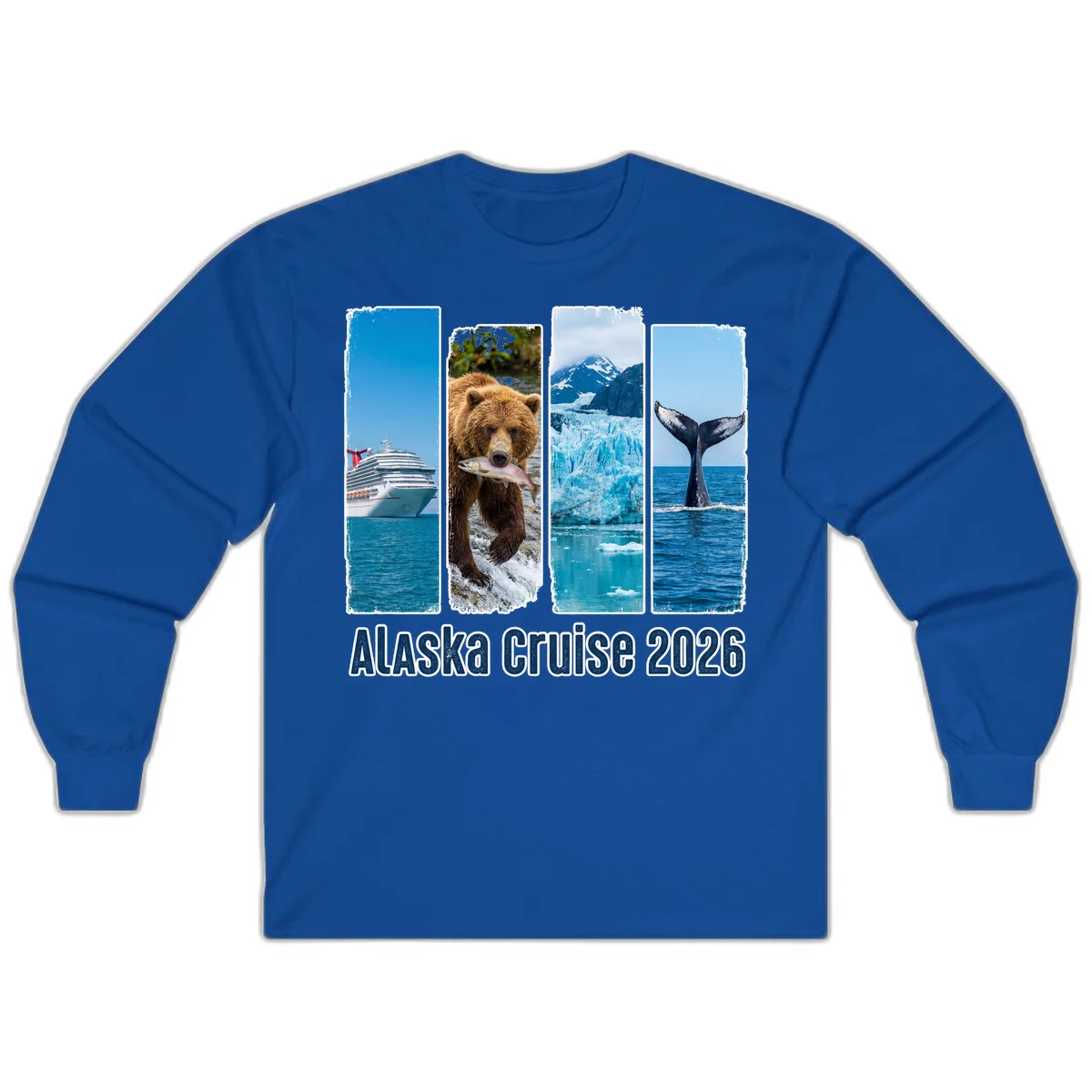 Alaska Cruise 2026 Adventure Panels Long Sleeve Tee in Royal
