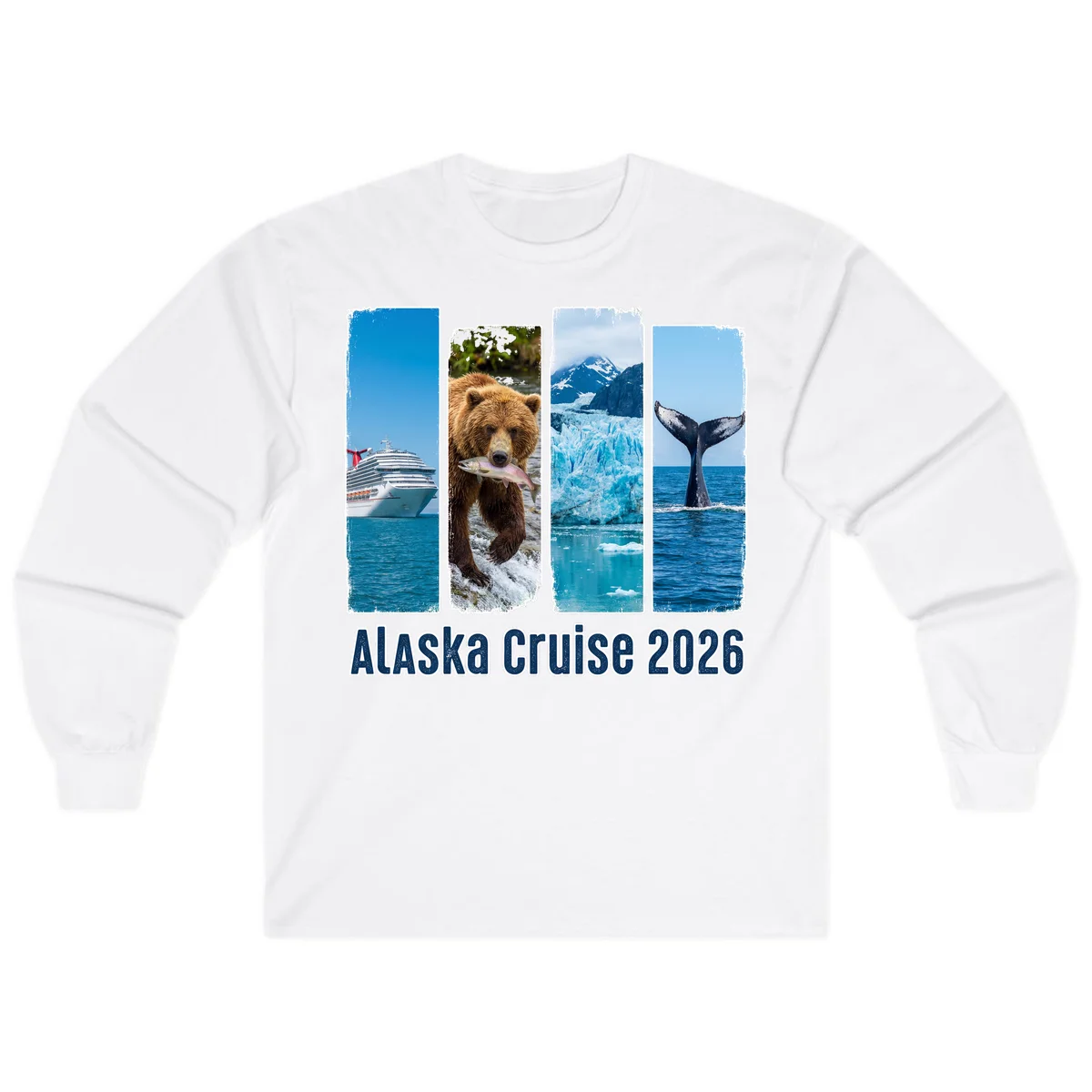 Alaska Cruise 2026 Adventure Panels Long Sleeve Tee in White