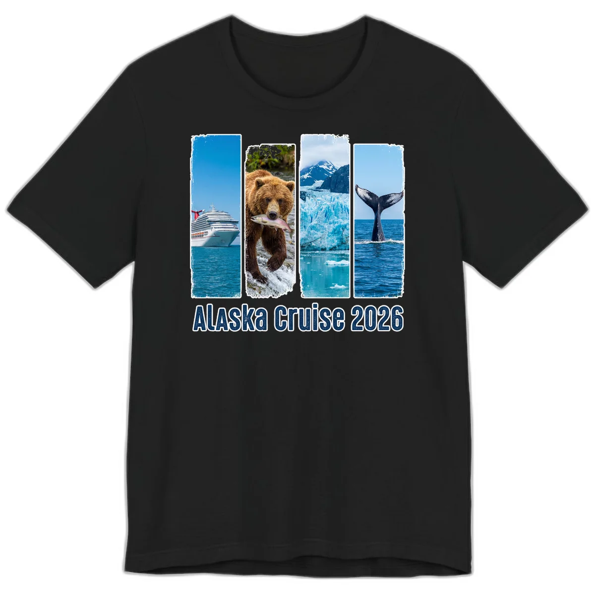 Alaska Cruise 2026 Adventure Panels Premium T-Shirt in Black