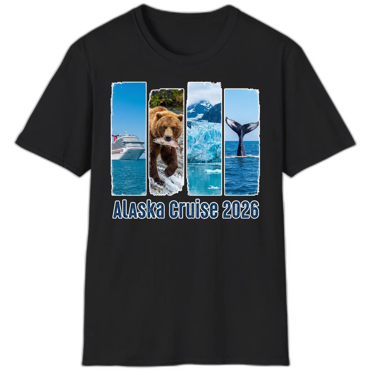 Alaska Cruise 2026 Adventure Panels T-Shirt in Black