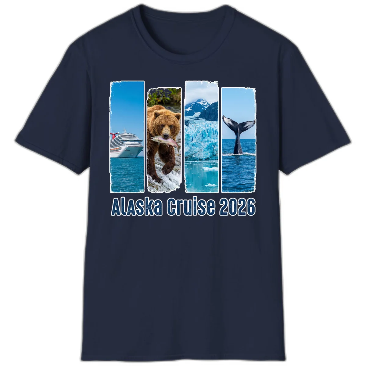 Alaska Cruise 2026 Adventure Panels T-Shirt in Navy