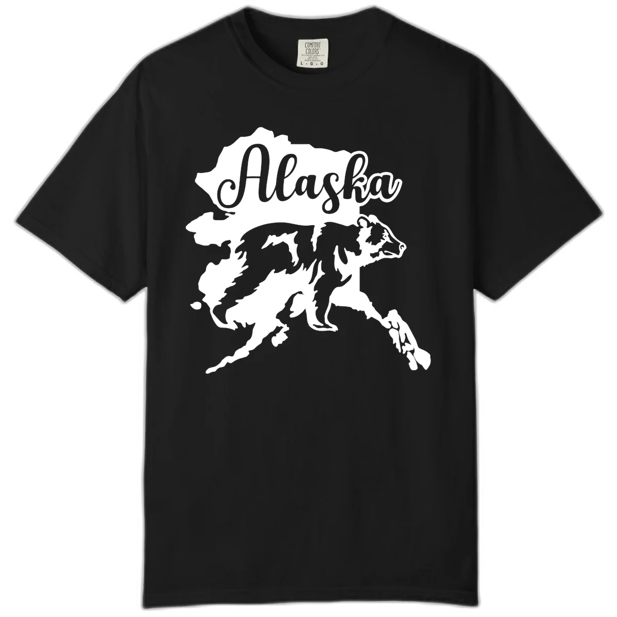 Alaska Bear Map Design Comfort Color in Black