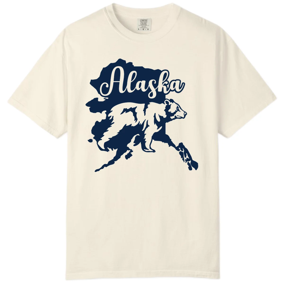 Alaska Bear Map Design Comfort Color in Ivory