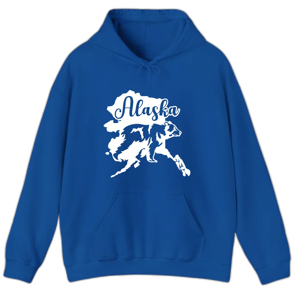 Alaska Bear Map Design Hoodie in Royal