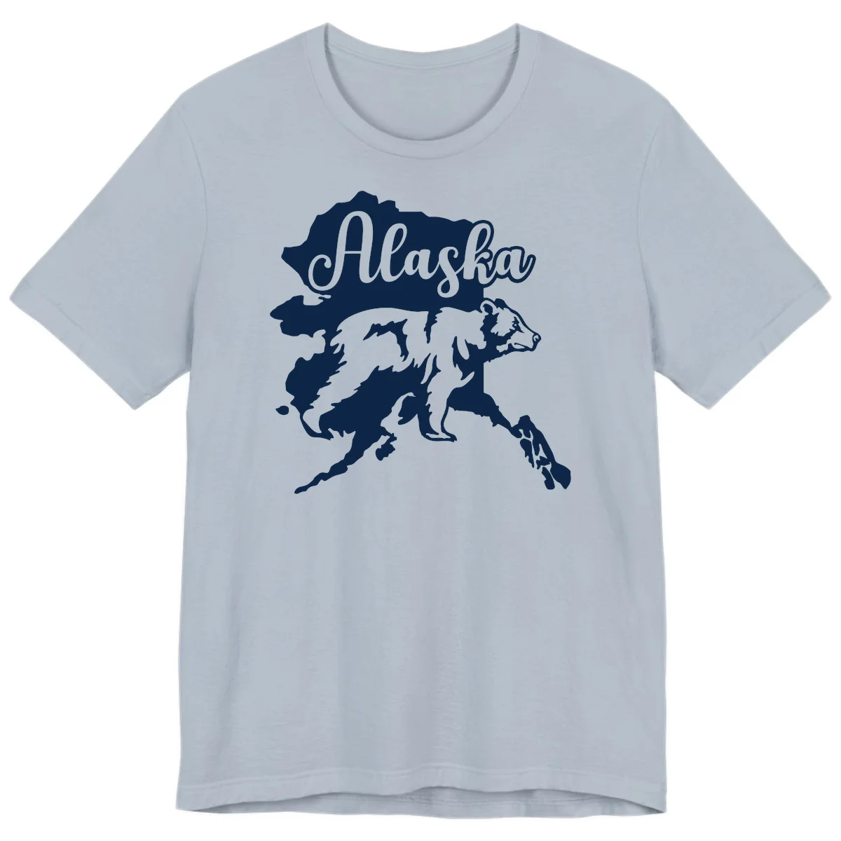 Alaska Bear Map Design Premium T-Shirt in Light Blue