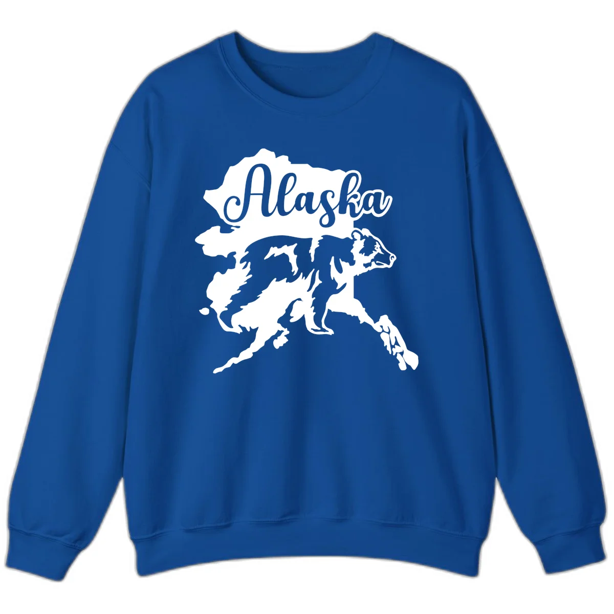Alaska Bear Map Design Sweatshirt in Royal