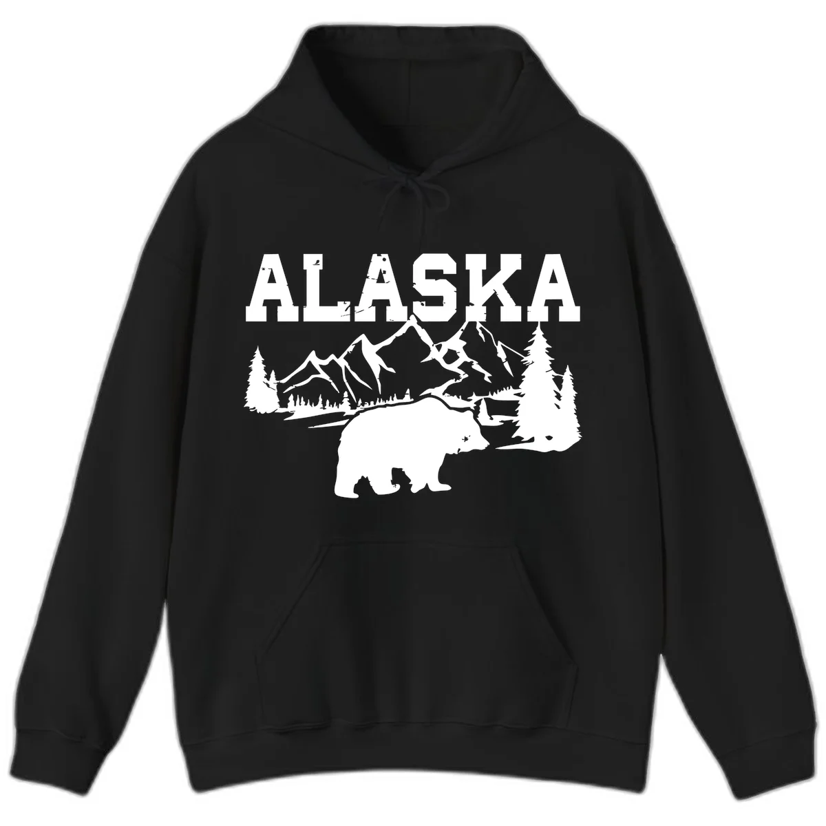 Alaska Bear Mountain Wilderness Cruise Hoodie in Black