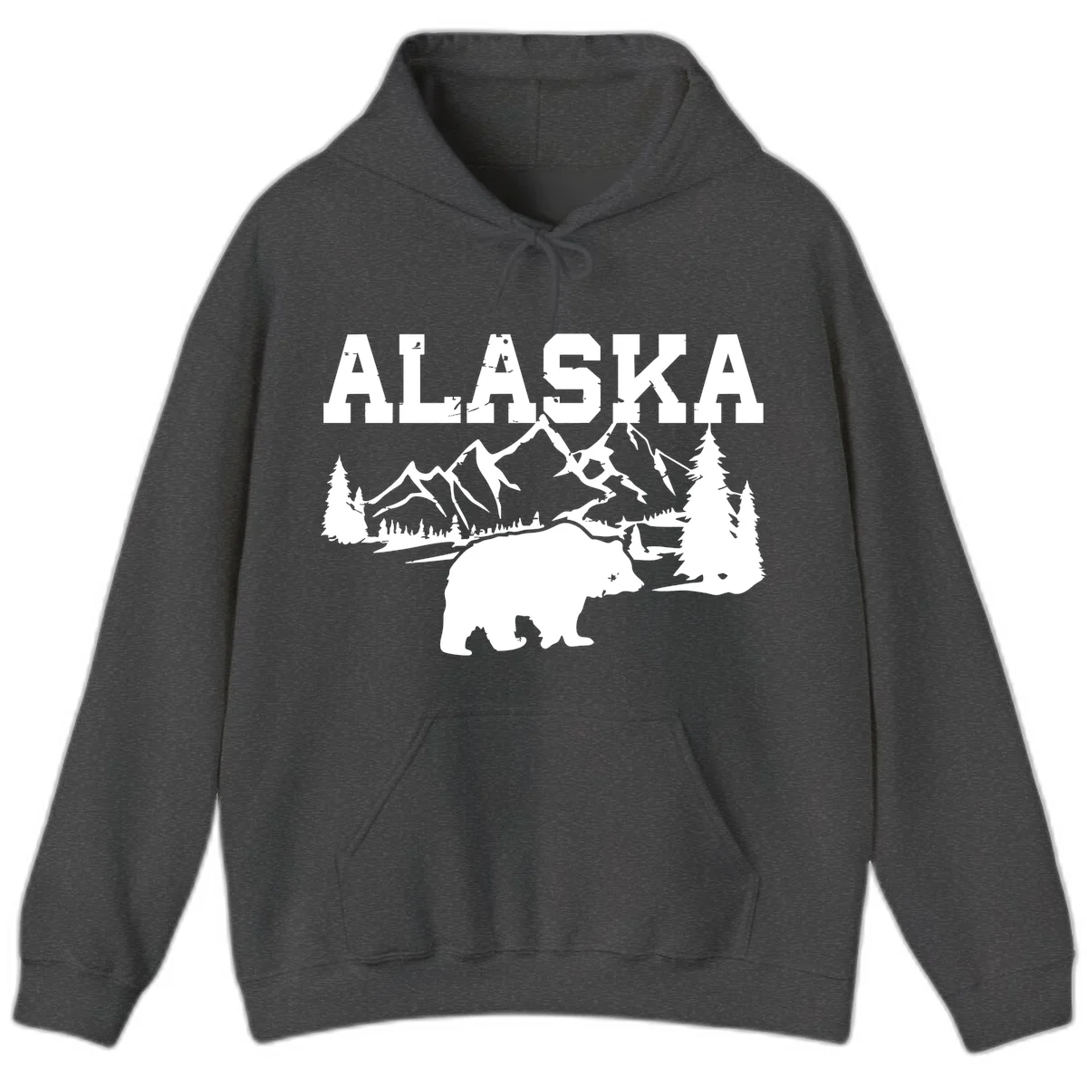 Alaska Bear Mountain Wilderness Cruise Hoodie in Dark Heather