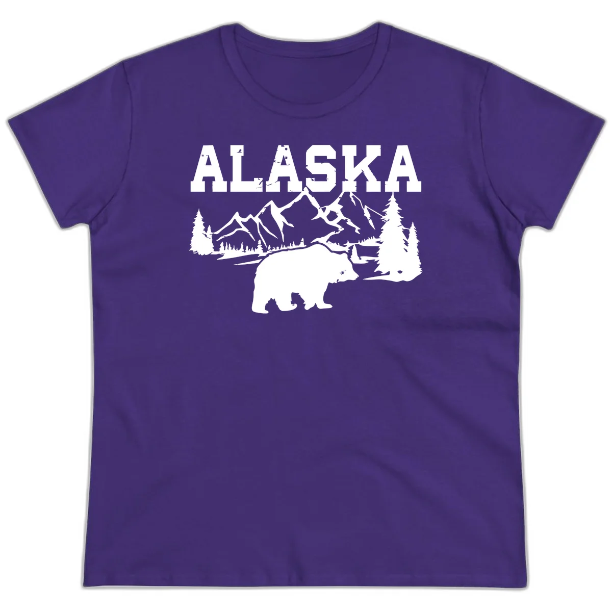 Alaska Bear Mountain Wilderness Cruise Ladies Tee in Purple